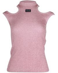 Versace Jeans Couture - Couture Shimmer Sleeveless Knitted-Top - Lyst