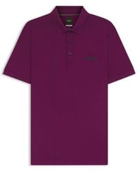 BOSS - Active Quick-Dry Polo Shirt With Check Artwork - Lyst