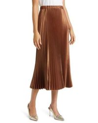 Anne Klein - Midi Skirt Shimmer Pleated Pull-On Preppy Fts1243 - Lyst