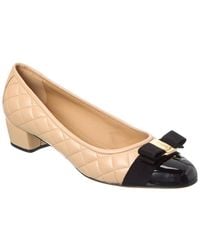 Ferragamo - Salvatore Vara Quilted Leather Pump - Lyst