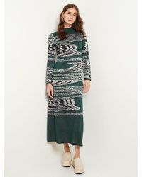 Misook - Mock Neck Jacquard Knit A-line Maxi Dress - Lyst