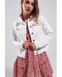 Q2 - The Slim Denim Trucker Jacket - Lyst