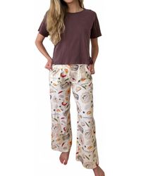 Bailey Rose - Billie Coastal Picnic Printed Wide Leg Pants - Lyst