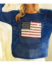 Bibi - Sequin American Flag Patch Cover Up Tee - Lyst