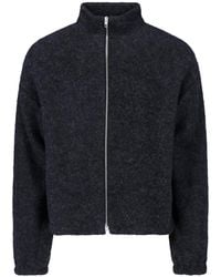 Jil Sander - Fuzzy Zip-Up High-Neck Jacket - Lyst