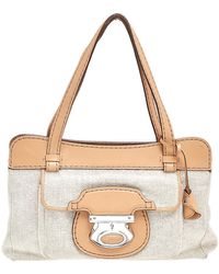 Tod's - /brown Canvas And Leather Satchel - Lyst