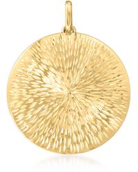 Ross-Simons Italian 14kt Gold Sunburst Medallion Pendant - Yellow