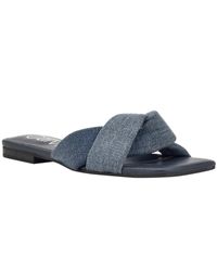 Calvin Klein - Marita 2 Denim Flat Slide Sandals - Lyst