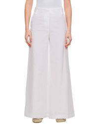 Alberto Biani - Relaxed Fit Cotton Wide Trousers - Lyst