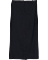 Theory - Wool Twill Midi Skirt - Lyst