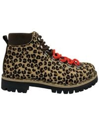 Yoshino - Leopard Print Ankle Boots With Rugged Vibram Sole - Lyst