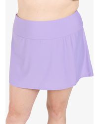 Calypsa - High Waisted Mini Swim Skirt With Shorts - Lyst
