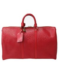 Louis Vuitton - Keepall 45 Leather Travel Bag (pre-owned) - Lyst