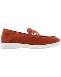 Ferragamo - Ferragamo Suede Gancini Loafers, Size 7 C - Lyst