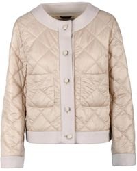 Cinzia Rocca - Padded Wool Blend Zip-Up Coat - Lyst