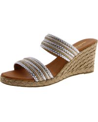 Andre Assous - Nolita Raffia Espadrille Slip On Wedge Sandals - Lyst