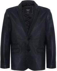 Infinity Leather - Slim 2 Button Leather Blazer Jacket-London - Lyst