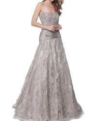 Jovani - Strapless Embellished A Line Evening Gown - Lyst