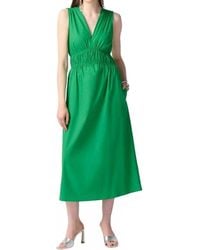 Joseph Ribkoff - Shirred V-Neck Sleeveless Midi A-Line Dress - Lyst