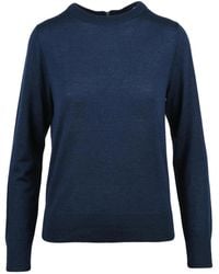 Beatrice B. - Back Zip Virgin Wool-Blend Crewneck Sweater - Lyst
