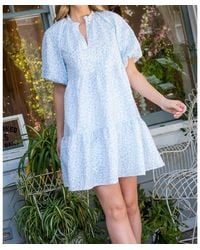 Thml - Puff Sleeve Textured Cheetah Print Dress - Lyst