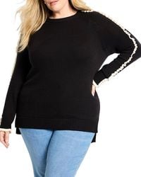 NIC+ZOE - Plus Ruffled Down Sweater - Lyst
