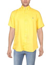 Ralph Lauren - Linen Button Collar Button-down Shirt - Lyst