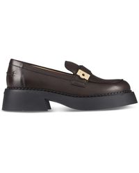 Ferragamo - Rounded Toe Flat Shoes With Decorative Buckle And Block Heel - Lyst