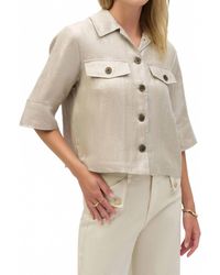 Joseph Ribkoff - Foiled Linen Boxy Cropped Jacket - Lyst