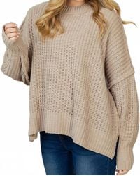 White Birch - Long Sleeve Solid Knit Sweater - Lyst