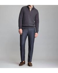 Billy Reid - Diamond Quilt Half Zip Sweater - Lyst