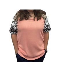 Bibi - Printed Short Sleeve Tee Top - Lyst