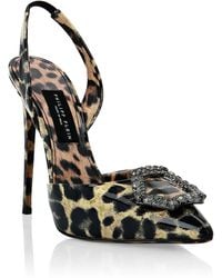 Philipp Plein - Patent Leather Decollete Hi-Heels Leopard - Lyst