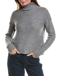 Forte - Crop Textured Mock Neck Wool & Cashmere-Blend Sweater - Lyst