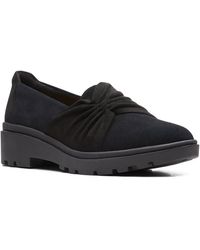 Clarks - Calla Style Faux Suede Slip On Loafers - Lyst