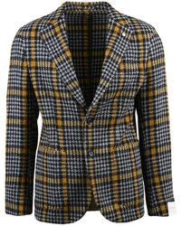L.B.M. 1911 - Tailored Checkered Jacket With Rounded Design - Lyst