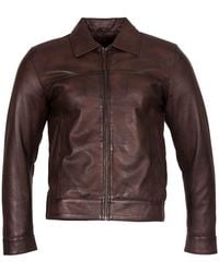 Infinity Leather - Retro Classic Nappa Leather Biker Jacket - Lyst