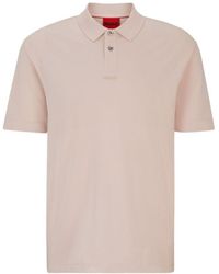 HUGO - Cotton-piqu Polo Shirt With Logo Print - Lyst