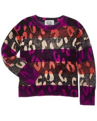 Autumn Cashmere - Striped Leopard Wool & Cashmere-Blend Sweater - Lyst