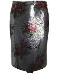 Rabanne - Floral-print Mesh Wrap-skirt - Lyst