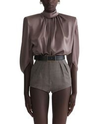 Mugler - Draped High Neck Top - Lyst