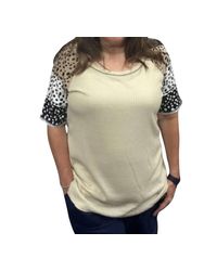 Bibi - Printed Short Sleeve Tee Top - Lyst