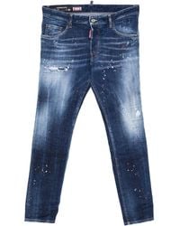 DSquared² - Slim Fit Distressed Paint Splatter Jeans - Lyst