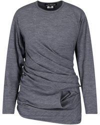 Junya Watanabe - Asymmetrical Ruched Long Sleeve Sweater - Lyst