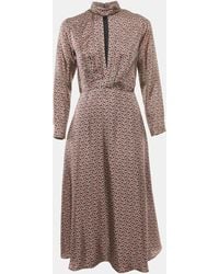 Sandro - Paisley Printed Silk High Neck Maxi Dress - Lyst
