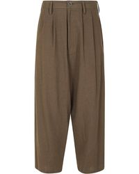 Yohji Yamamoto - High-Waist Wide Leg Trousers With Front Pleats - Lyst