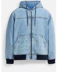 COACH - Signature Denim Zip Jacket - Lyst