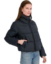 Tahari Dakota Short Puffer Jacket, Deep in Brown | Lyst