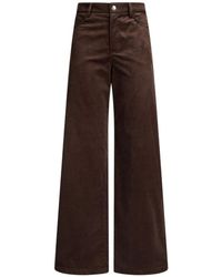 Liu Jo - Wide-Leg Corduroy Trousers With Button And Zip Fastening - Lyst