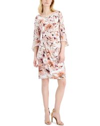 Connected Apparel - Petites Floral Flare Sleeve Sheath Dress - Lyst